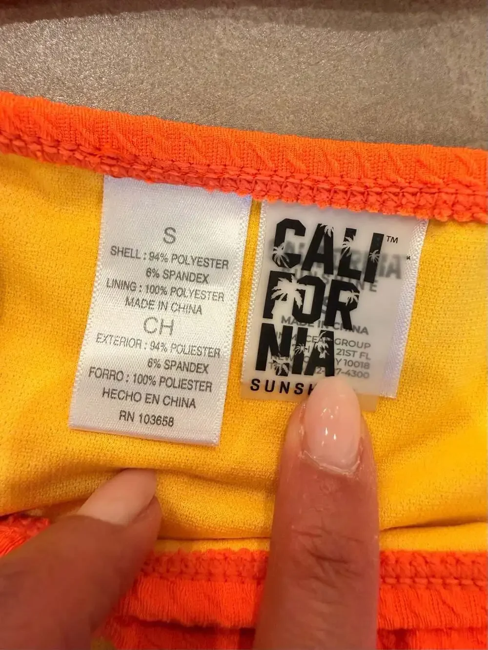 Girls California Sunshine Orange Textured Bikini Set
